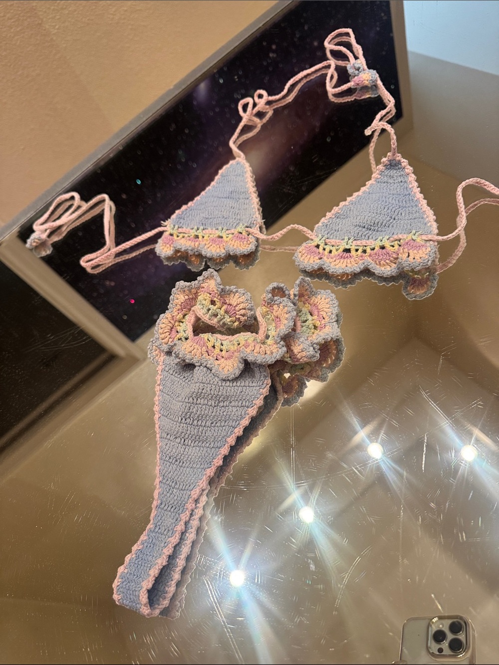 Andi Bagus Micro Crochet Pastel Thong Bikini